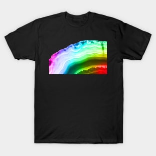 Rainbow colors fancy agate slice mineral T-Shirt